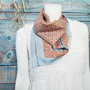 Vintage Robinson Golluber Square Scarf Blue Orange